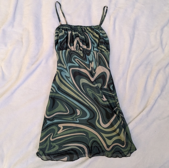 Princess Polly Rosey Mini Dress Green US Size 0 - Picture 1 of 7